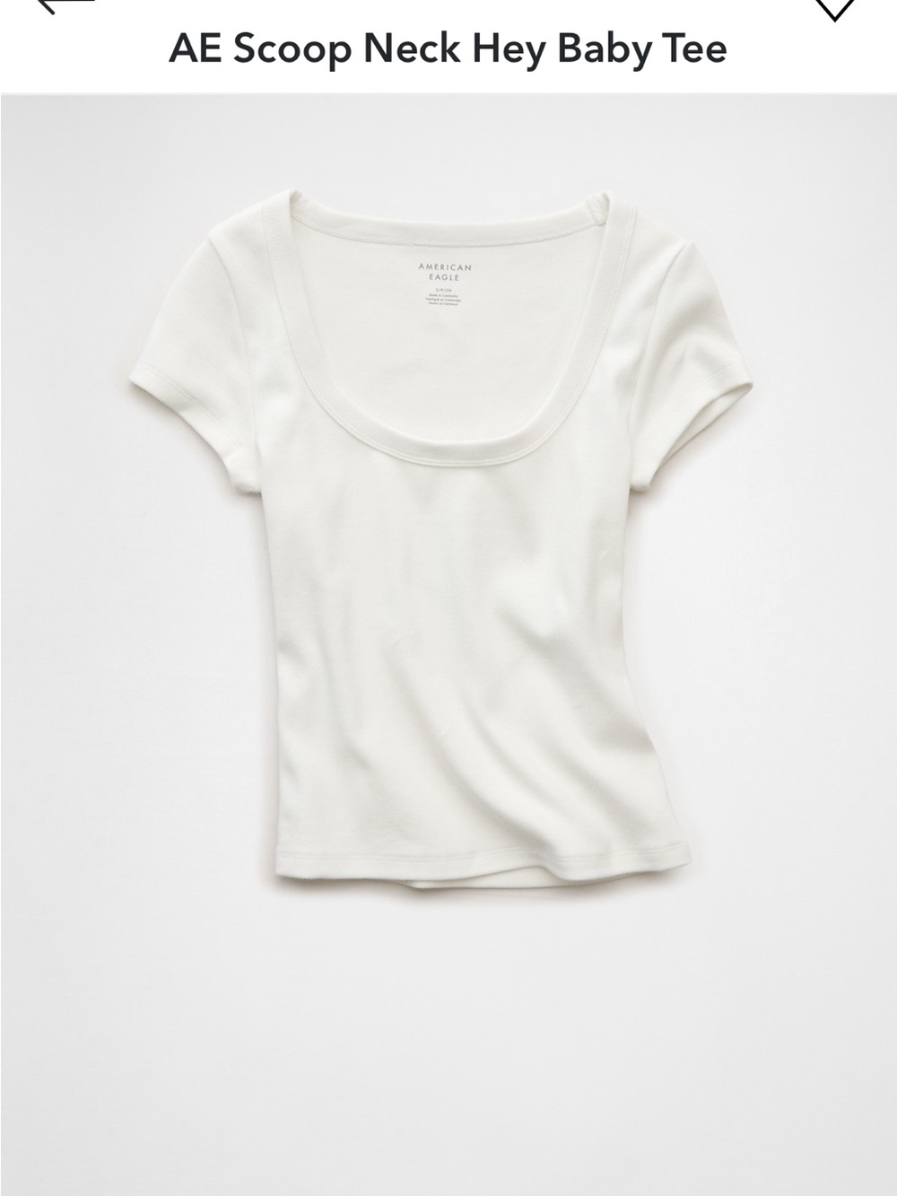 NWT AE Scoop Neck Baby Tee in White - Size XL